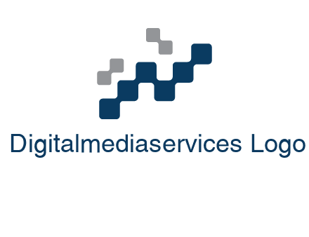 letter n creating square pixels connection logo