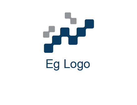 letter n creating square pixels connection logo