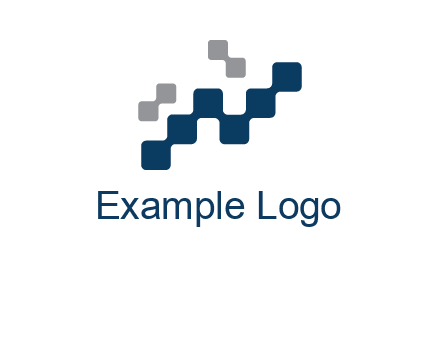 letter n creating square pixels connection logo