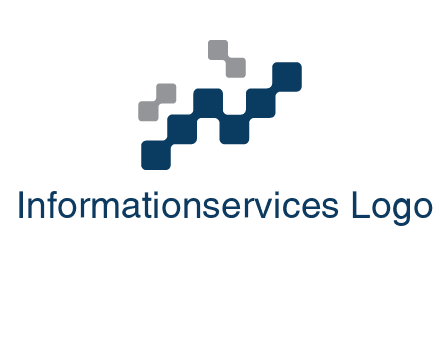 letter n creating square pixels connection logo
