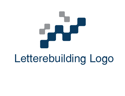 letter n creating square pixels connection logo