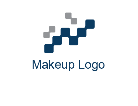 letter n creating square pixels connection logo