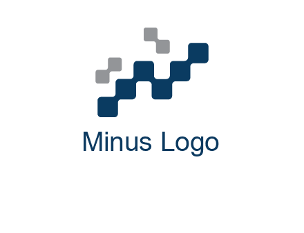 letter n creating square pixels connection logo
