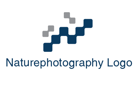 letter n creating square pixels connection logo