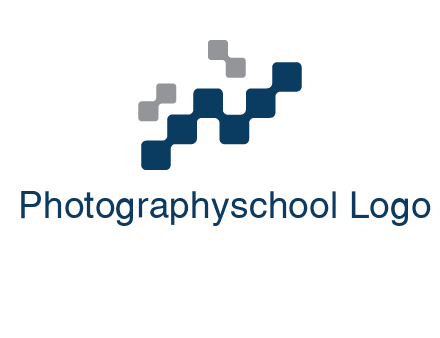letter n creating square pixels connection logo