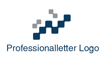 letter n creating square pixels connection logo