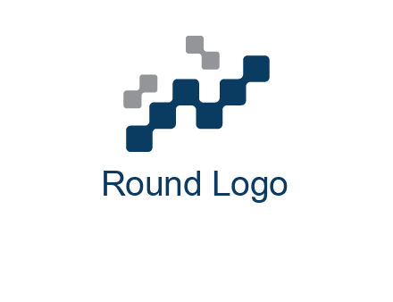 letter n creating square pixels connection logo