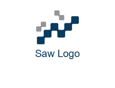 letter n creating square pixels connection logo
