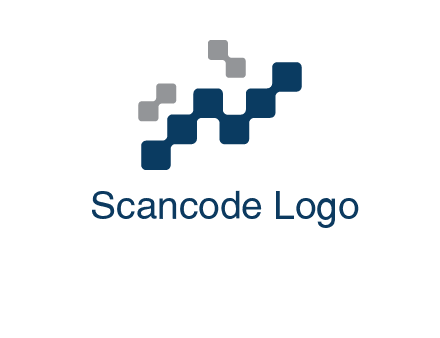 letter n creating square pixels connection logo