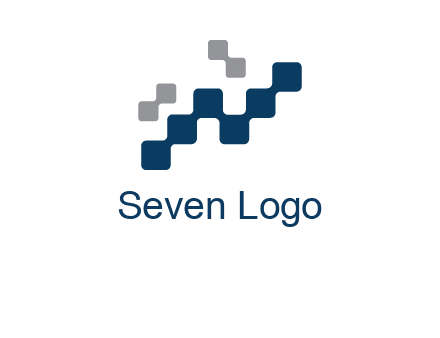 letter n creating square pixels connection logo