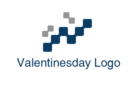 letter n creating square pixels connection logo
