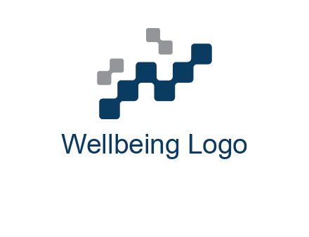 letter n creating square pixels connection logo
