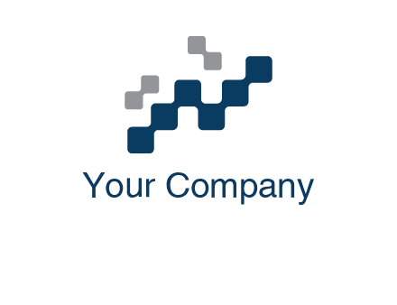 letter n creating square pixels connection logo