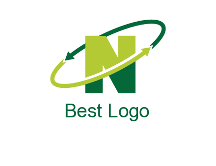 recycle letter N logo