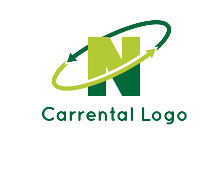 recycle letter N logo