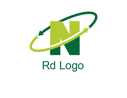 recycle letter N logo