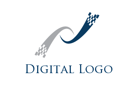 digital line letter N logo