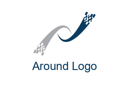 digital line letter N logo