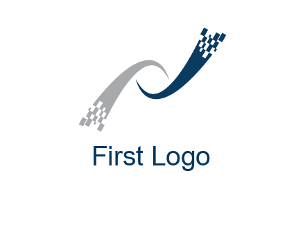 digital line letter N logo