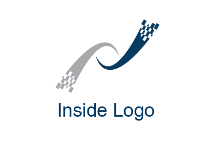 digital line letter N logo