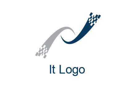 digital line letter N logo