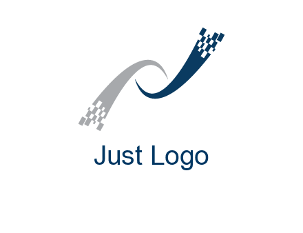 digital line letter N logo