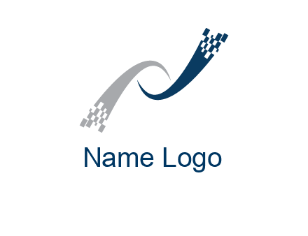digital line letter N logo