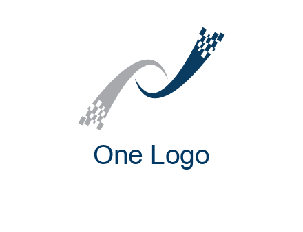 digital line letter N logo