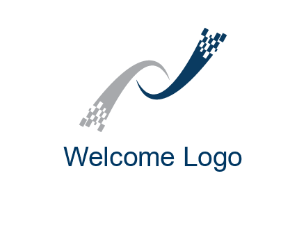 digital line letter N logo