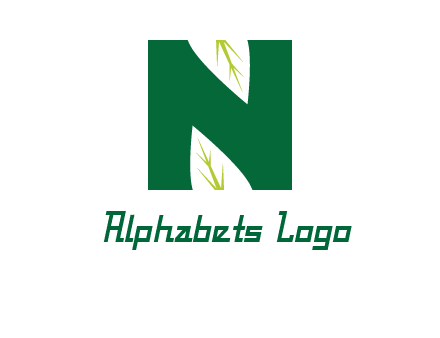 leaves letter n logo