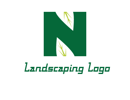 leaves letter n logo