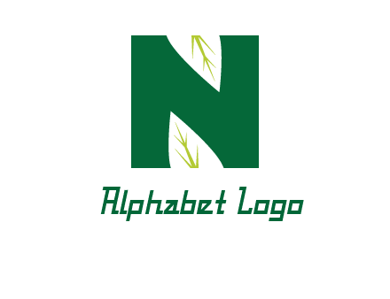 leaves letter n logo