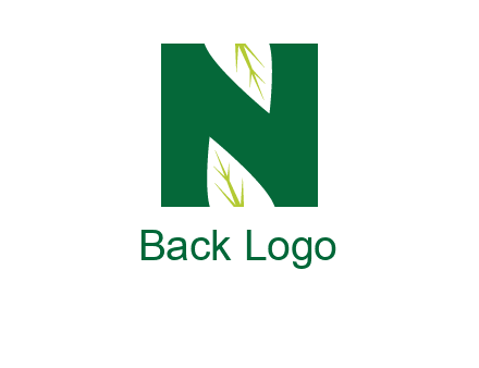 leaves letter n logo