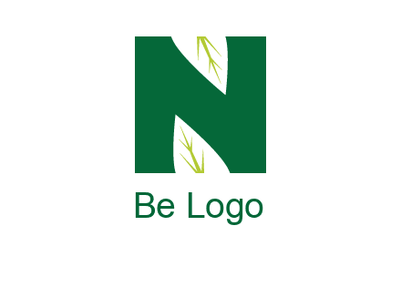 leaves letter n logo