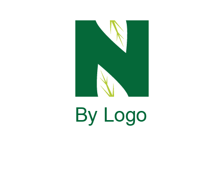 leaves letter n logo