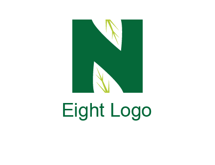 leaves letter n logo