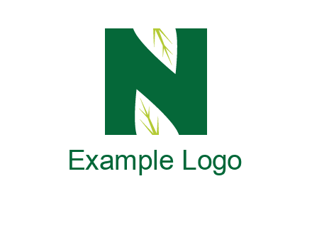 leaves letter n logo
