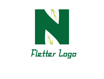 leaves letter n logo