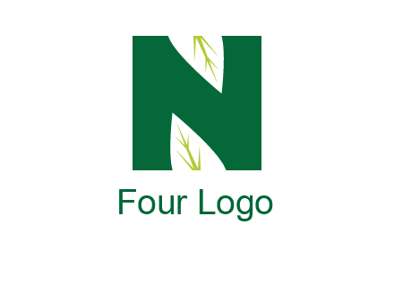leaves letter n logo