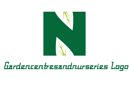 leaves letter n logo