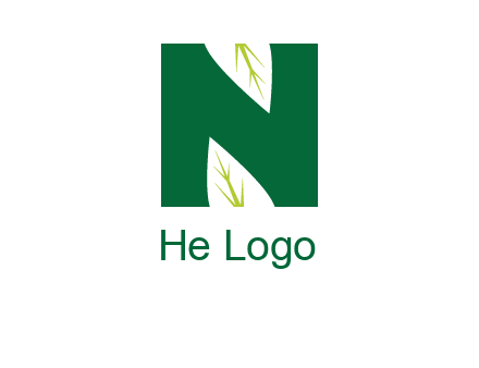 leaves letter n logo