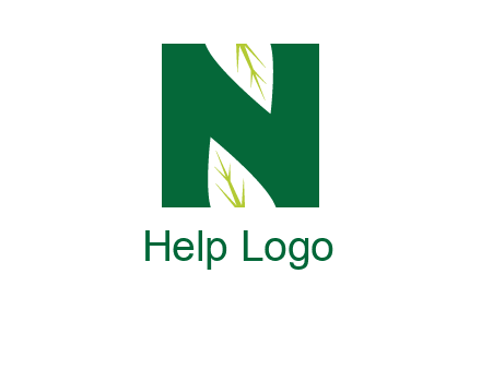 leaves letter n logo