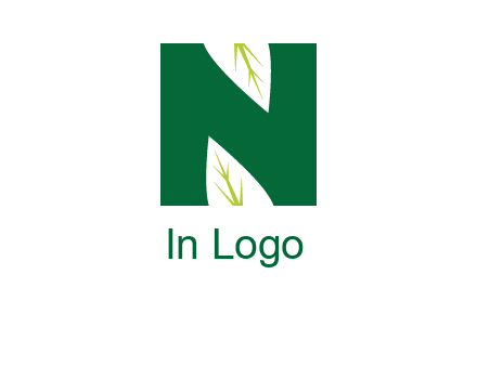 leaves letter n logo