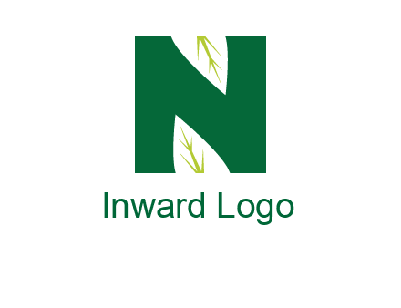 leaves letter n logo
