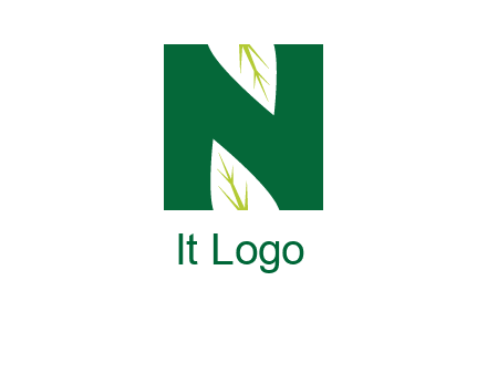 leaves letter n logo