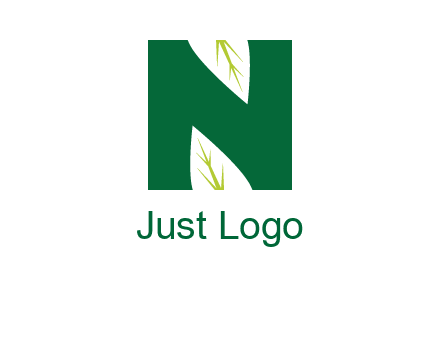 leaves letter n logo