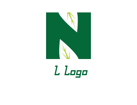 leaves letter n logo
