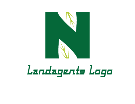 leaves letter n logo