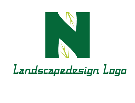 leaves letter n logo