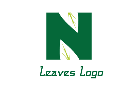 leaves letter n logo